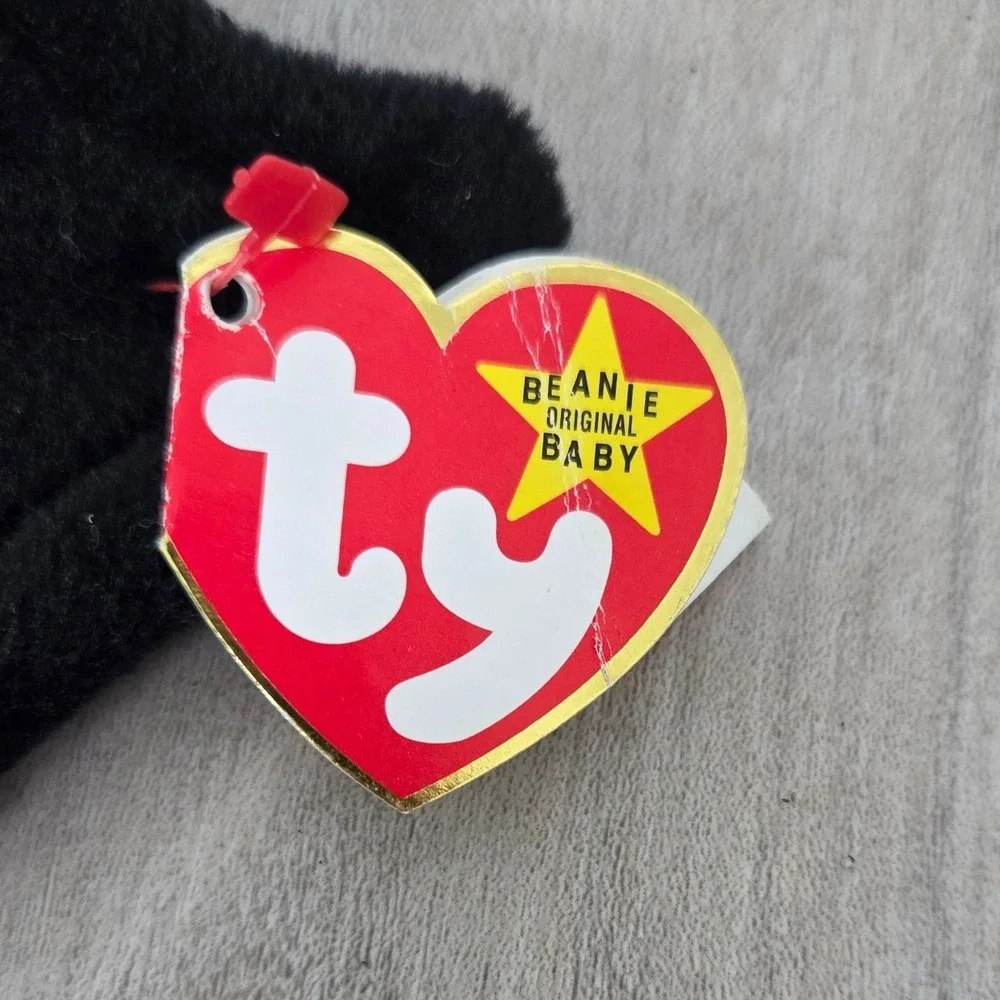 NWT-RETIRED -Radar-Ty Beanie Baby the Bat Black Plush Vintage 1995-bent tag